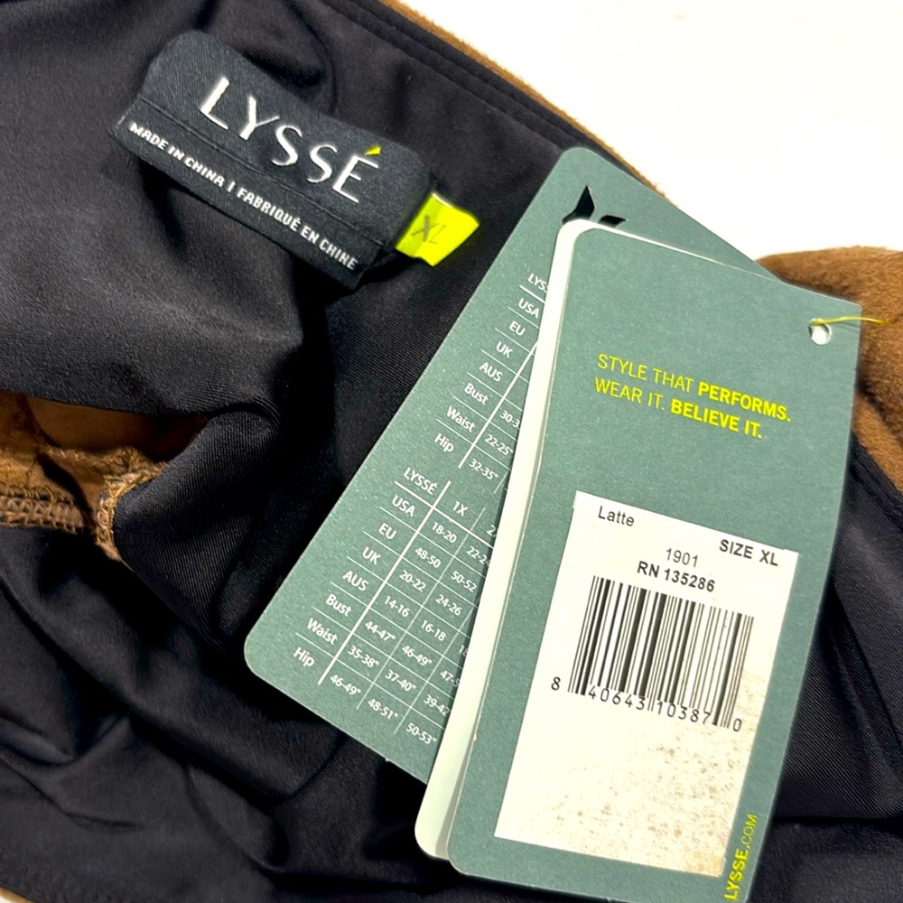 NWT LYSSE 1901 Suede High Waist Legging in Latte - Picture 3 of 4